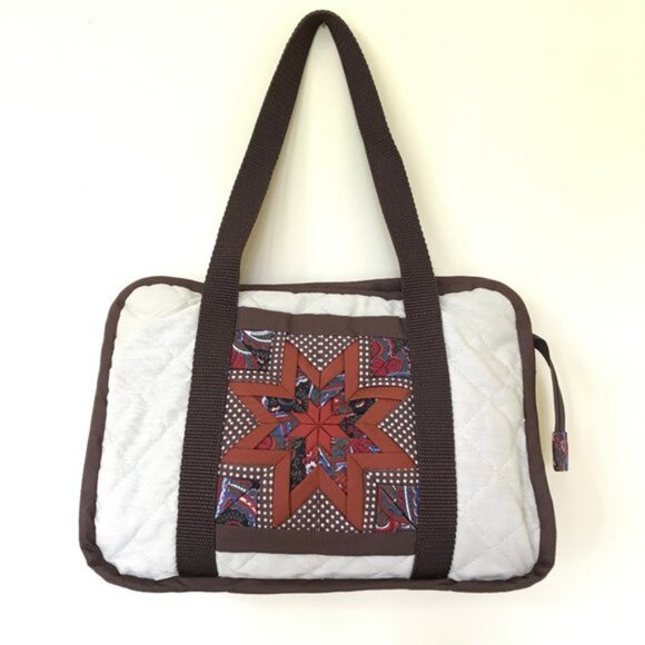 Starburst Quilted Handbag Hand Made Patchwork Organizer Purse + Sewing Pattern - Picture 2 of 16